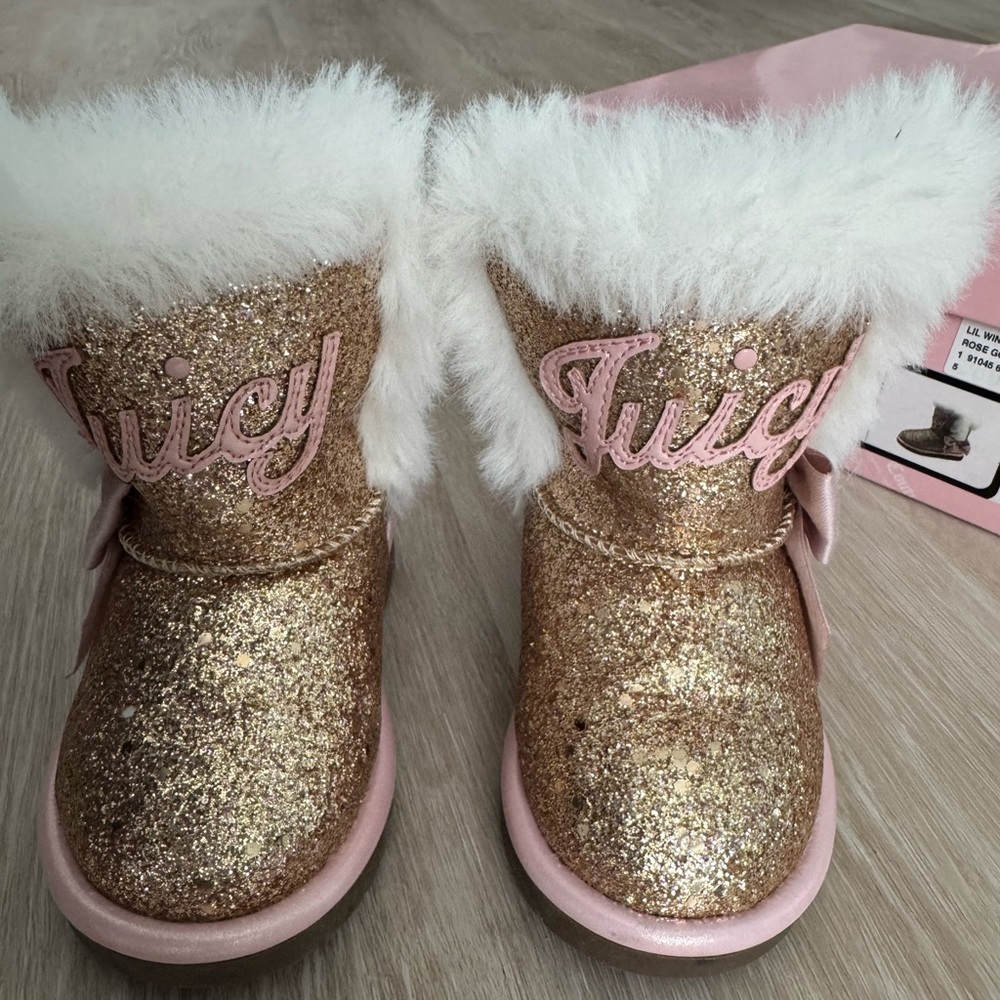 Juicy Couture Gold and Pink Kids Boots